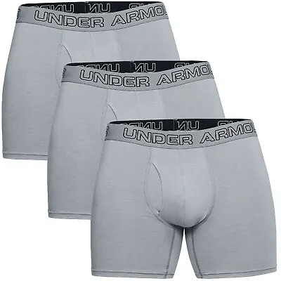 New Three Pack Men's UA Under Armour Stretch Charged Cotton Jock Boxer Briefs • $25.89