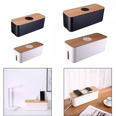 Cable MANAgement Box WOODen Style Cable Organizer Box To • £21.25