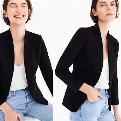 J.CREW Womens Going Out Blazer H2743 Schoolboy Black Blazer Jacket Size 6 • $39.99