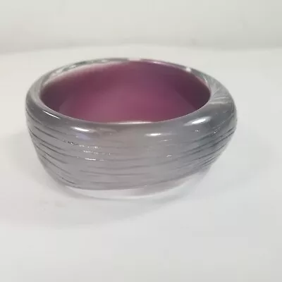 Vintage Lucite Bangle Clear With Gray/Silver Tone Lavender Chunky Wide • $19.99