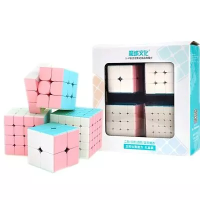 4pcs Set Speed Cube Moyu MofangJiaoshi 2x2 3x3 4x4 5x5 Meilong Magic Cube • $39.05