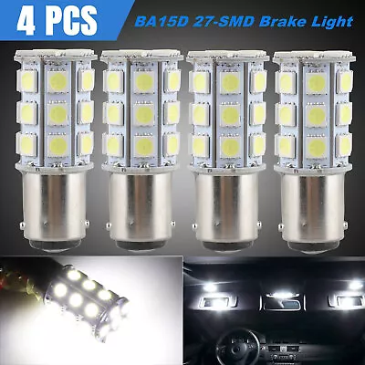 4x Super Bright BA15D 27-SMD LED Interior RV Camper Trailer Light Bulb White 12V • $8.48