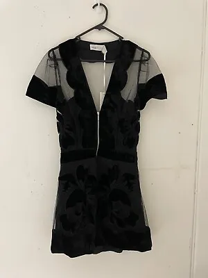 $100 • Buy Bnwt Alice Mccall Black Time Goes By Playsuit - Size 8 Au/4 Us (rrp $360)