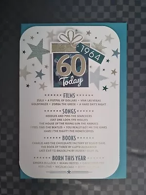 60th Birthday Card Male Year You Were Born Events From 1964 (9 X 6 ) 60 Sixty • £3.99