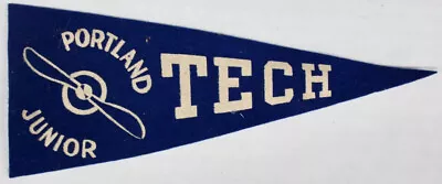 Original Vintage Portland (Maine) Junior Tech School Mini Pennant • $24.99