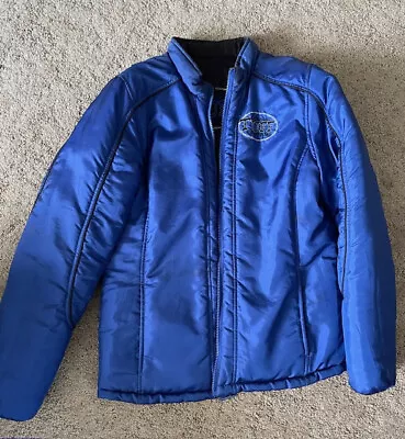 Cowgirl Tuff Womens Puffer Western Jacket Blue/Black Reversible Size Small • $30