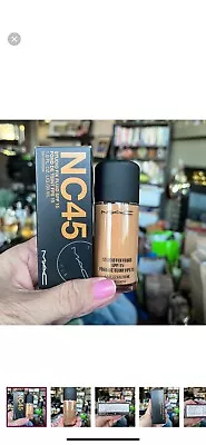 MAC Studio Fix Fluid Foundation NC45 Makeup SPF15 Buildable Matte Coverage NIB • $29.08