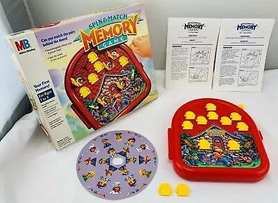 1990 Spin & Match Memory Board Game Milton Bradley Complete Great Cond FREE SHIP • $17.99