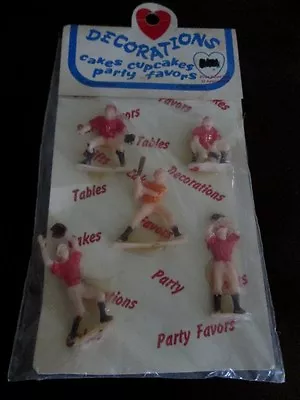 5 Vintage The Lone Toy Tree BASEBALL PLAYER Cake DECORATIONS Party Favors SEALED • $17.98