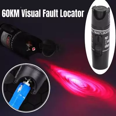 Visual Fault Locator 60MW 60KM Output FC SC ST Ports VFL Fiber Optic Test Pen • $9.49