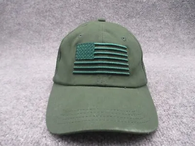 American Flag Hat Cap Green Strap Back Mens Adjustable Military Army Police • $8.54