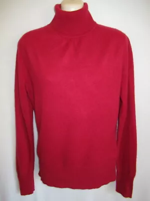 100% Cashmere Red Turtleneck Sweater May Fit Small S • $19.95