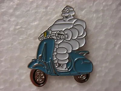 Michelin Man Scooter Rider Pin Badge. Brand New. Metal. Enamel. Lambretta Vespa • £1.75