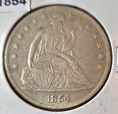 1854 LIBERTY SEATED SILVER DOLLAR (Read Description!) • $102.50