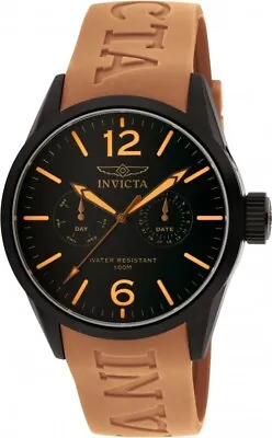 I-Force By Invicta 1738 Men 42mm Case Swiss Qtz Day/Date Black/Orange Strp • $79.99