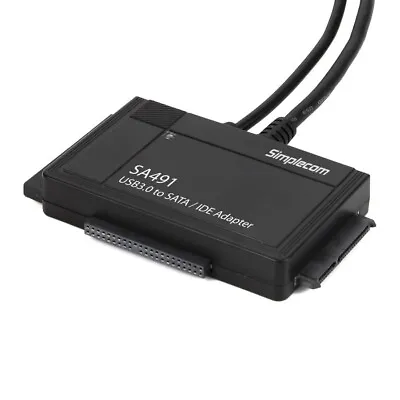 $61 • Buy Simplecom USB 3.0 To 2.5  3.5  & 5.25  SATA/IDE HDD Adapter W/PSU SA491