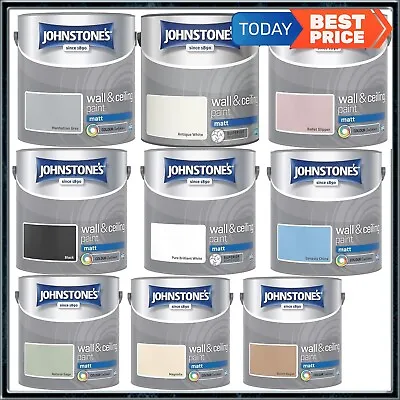 Johnstones Wall Ceiling Matt Emulsion Paint Matt Finish 2.5 Litres - ALL COLOURS • £17.99