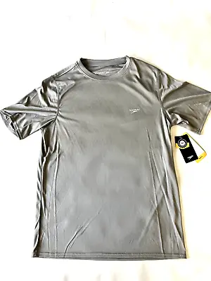 SPEEDO Grey Quick-Dry  Rashguard  UPF 50 Swimwear Beach Shirt Size S -- NWT • $12