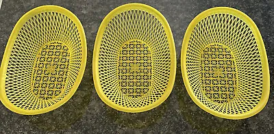 3 Vintage Plastic Bread Bun Food Baskets 12” X 8.5” Church Basement Picnicware • $12.99