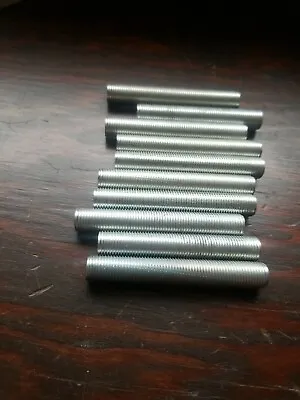 LOT OF 10:  2-1/2” Length All Thread Steel Lamp Pipe Nipples 1/8IPS (3/8 ) Parts • $7