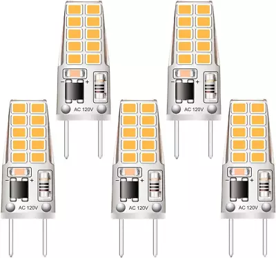 5 Pack G8 Led Bulb Soft White 2700K 120V 3W Equivalent To G8 Halogen Bulb 35W T • $12.60