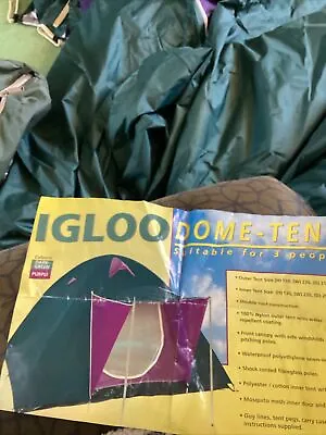 3 Man Igloo Tent Used Once Clean Ground Sheet • £35