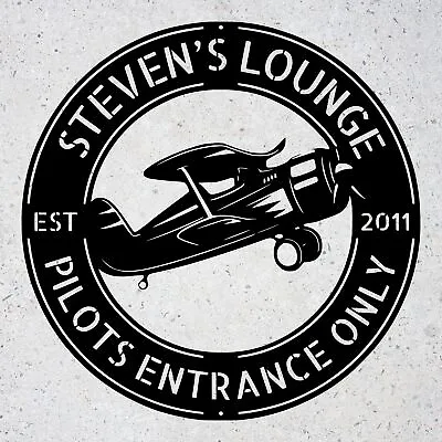 Custom Aviation Metal Wall Art Personalized Pilot Sign Decor For Airplane Hanger • $89.95