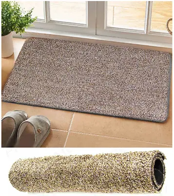 Super Absorbent Door Mat Non Slip Magic Step Clean Door Entrance Beige 70cmx45cm • £8.49