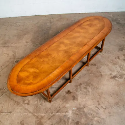 Mid Century Modern Coffee Table Walnut Burl Surfboard Cathedral Brutalist Mcm VG • $764.13