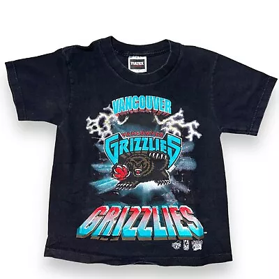 VTG 1994 Vancouver Grizzlies Graphic Tee NBA Made In USA Kids Small 8 Black • $22.16
