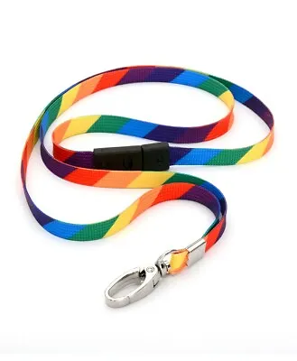 £3 • Buy Safety Breakaway Rainbow Coloured Neck Strap Keys Lanyards For ID Card Holder UK