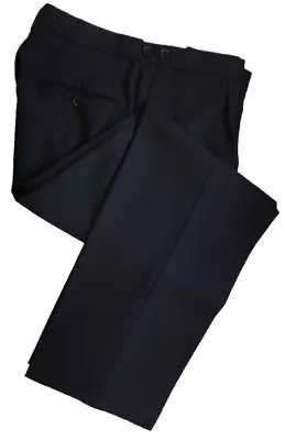 Black Masonic Trouser Herringbone Wedding Formal Pants 100% Wool Ex Hire Mens • £29