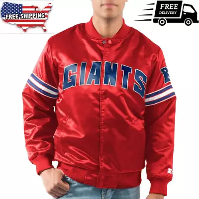 Starter Red New York Giants Legacy Collection Full-Snap Satin Varsity Jacket • $98.99