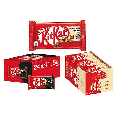 Nestle Kit Kat 4 Finger Chocolate Bar Milk White Dark Chocolate 41.5g- 3-24 Pack • £4.99