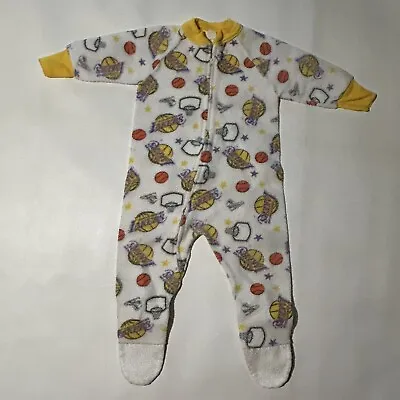 Vintage Los Angelas Lakers One Piece Footed Pajamas Toddler/ Kids Size 2 • $35