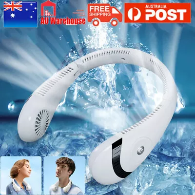 NEW Neck Fan Bladeless Hanging Air Cooler USB Rechargeable Portable Personal AU • $9.89