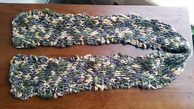 Choice Of Handmade Knitted Scarves Marble Cream Blue Green Camo Multi Color • $9.99