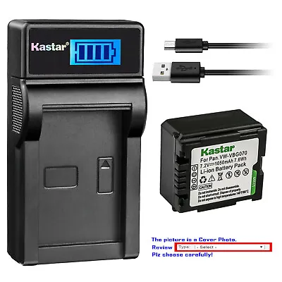 Kastar VW-VBG070 Battery LCD USB Charger For Panasonic VW-VBG070A VW-VBG070-K • $7.99
