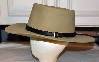 Vintage Harness Rein Brown Leather Cowboy Hat Band  Custom Made Repurposed • $40