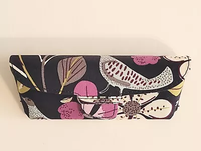 Vera Bradley Eyeglasses Case Navy  Background Flowers & Birds Pattern Hard Shell • $9.34