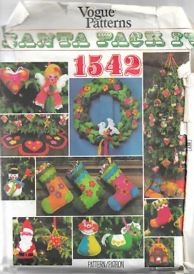 Vintage Pattern- Santa Pack IV Vogue 1542-Felt Christmas Accessories • $10