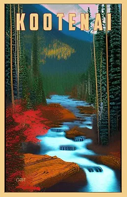 Kootenai National Forest Art Travel Poster (11x17 Signed) Montana Idaho  • $16.99