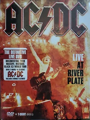 AC/DC Live At River Plate BOX Set DVD 2 Hours + L T-SHIRT Boxed New And SEALED • £25