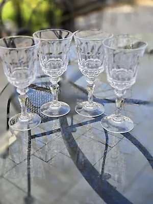 Cristal D’Arques Durand  Fontainebleu Crystal Wine Glasses Vintage Set Of 4 • $29.55