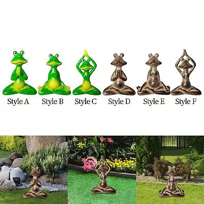 Resin Meditating Yoga Frog Statue Figurine Multipurpose Handmade For Office • $11.05