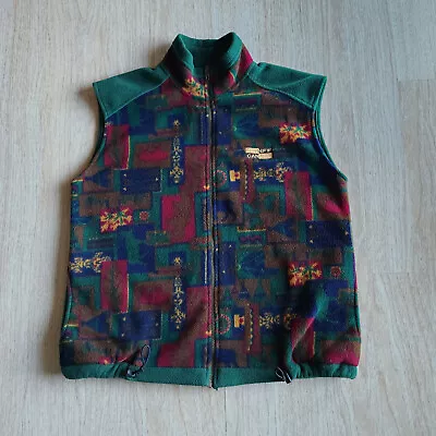 Vintage Banff Canada Moose Fleece Vest Zip Mock Neck Pocket Multicolor Unisex L • $34.98