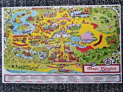 WDW Disney World Magic Kingdom Retro 1970s Map Poster Print 11x17  • $29.99