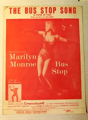 SHEET MUSIC Marilyn Monroe  The Bus Stop Song  From  Bus Stop  © 1956 • $20
