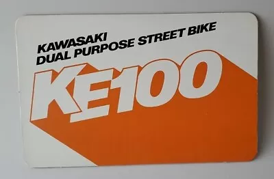 Ke 100 Kawasaki Dealer Display Card Model Specification Vintage Promo Sign Ke100 • $49.95