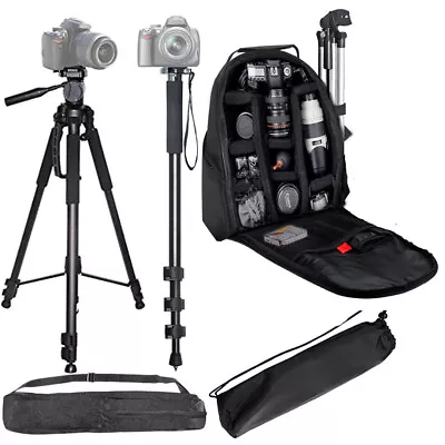 60  Full Size Tripod + 72  Monopod + Deluxe Backpack For DSLR Cameras/Camcorders • $51.99